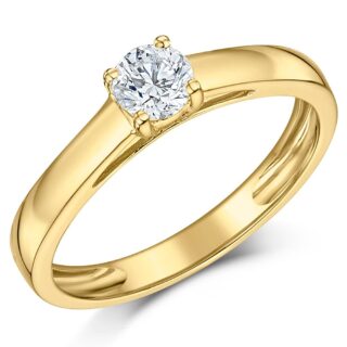 9ct Yellow Gold Third Carat Diamond Solitaire Engagement Ring