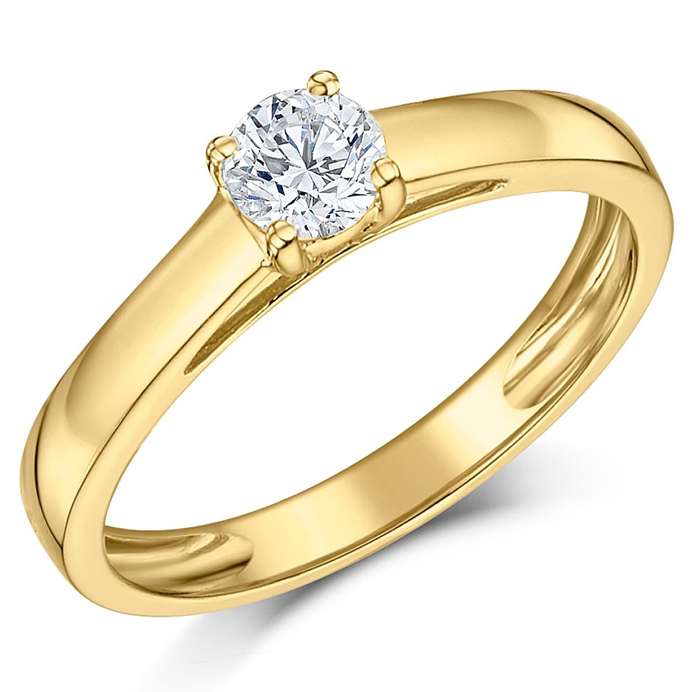 9ct Yellow Gold Third Carat Diamond Solitaire Engagement Ring