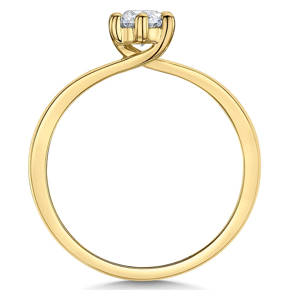 9ct Yellow Gold Third Carat Diamond Solitaire Six Claw Engagement Ring - Image 3