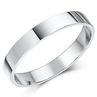 3mm Platinum Light Flat D Wedding Ring