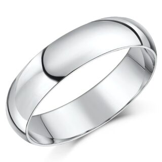 5mm 9ct White Gold Light D Wedding Ring