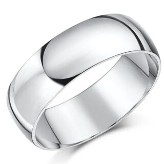 7mm 9ct White Gold Light D Wedding Ring