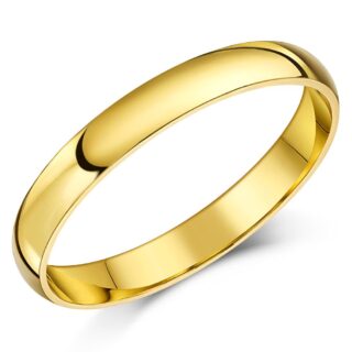 3mm 14ct Yellow Gold Heavy D Wedding Ring