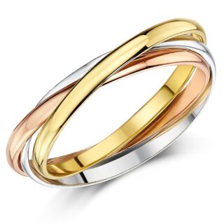 2mm 9ct Three Colour Gold Russian Wedding Ring