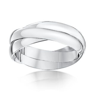 3mm 9ct White Gold Russian Wedding Ring