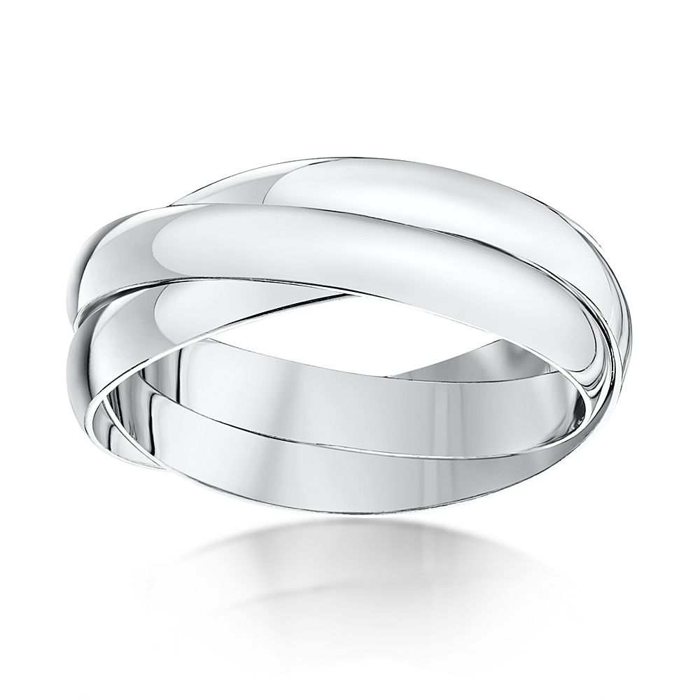 3mm 9ct White Gold Russian Wedding Ring