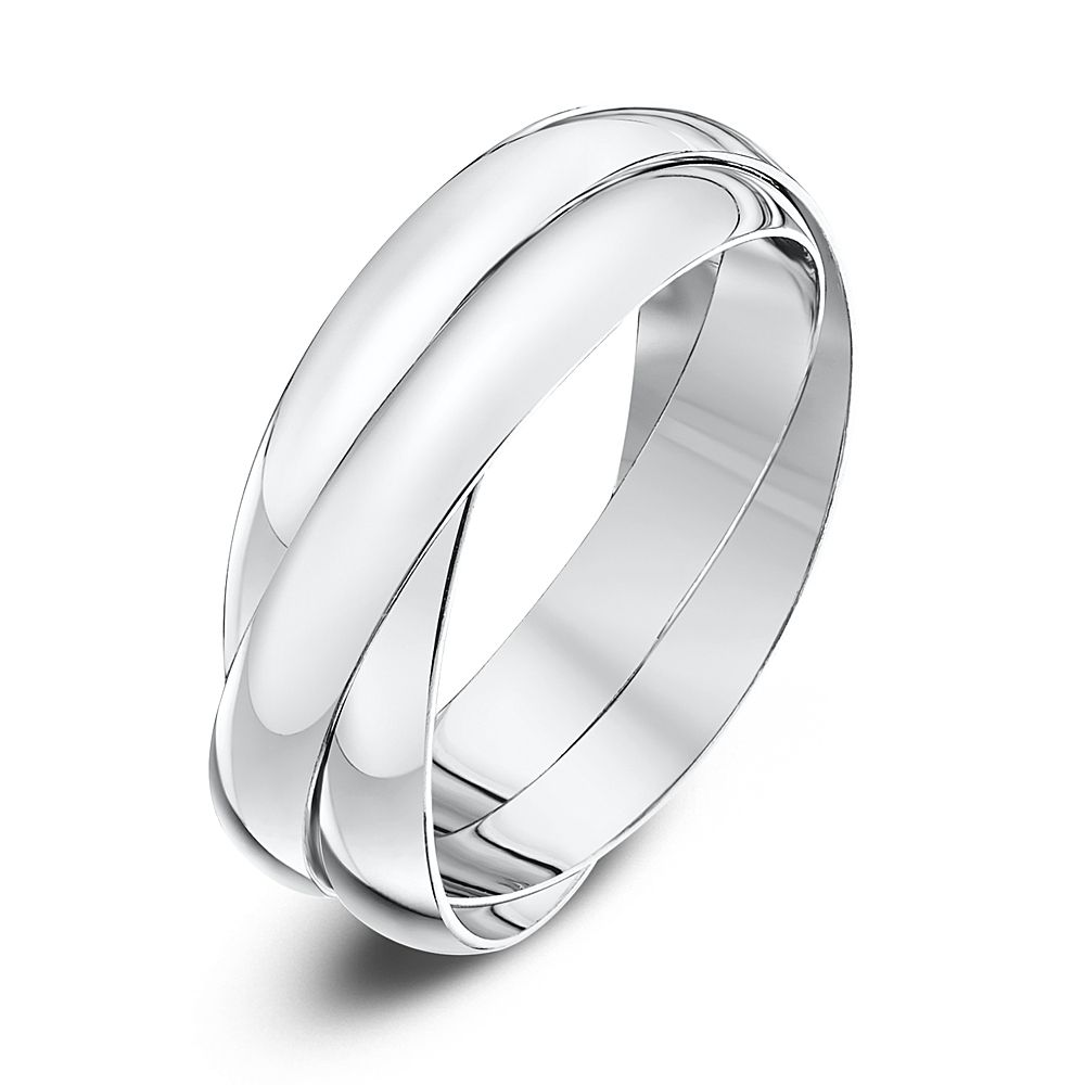 3mm 9ct White Gold Russian Wedding Ring - Image 2
