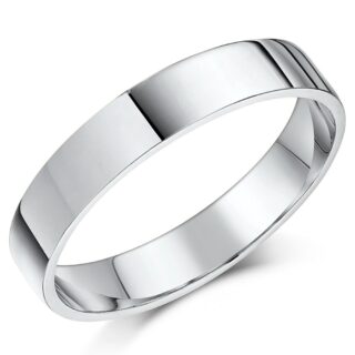 4mm Platinum Light Flat D Wedding Ring