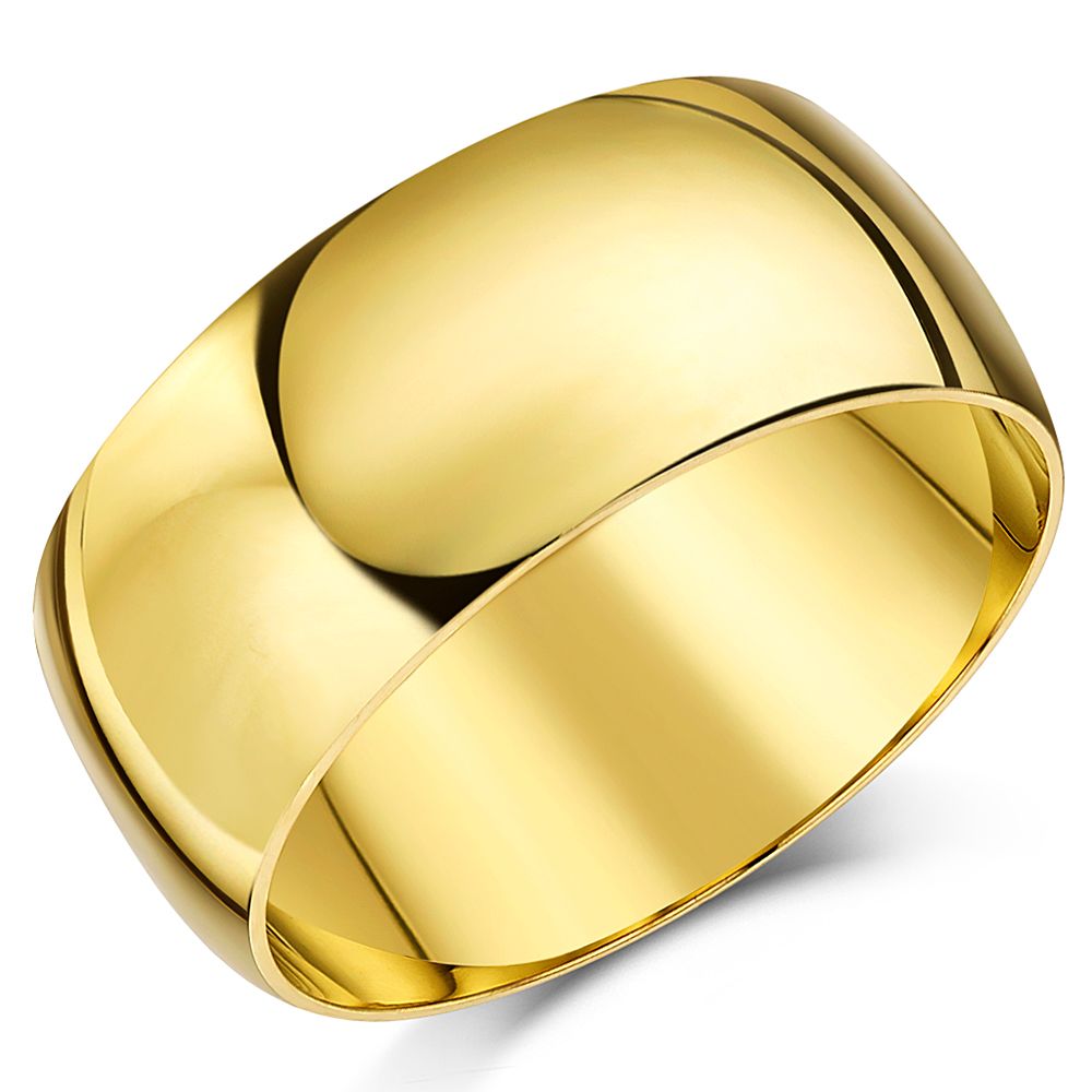 9mm 9ct Yellow Gold Heavy D Wedding Ring