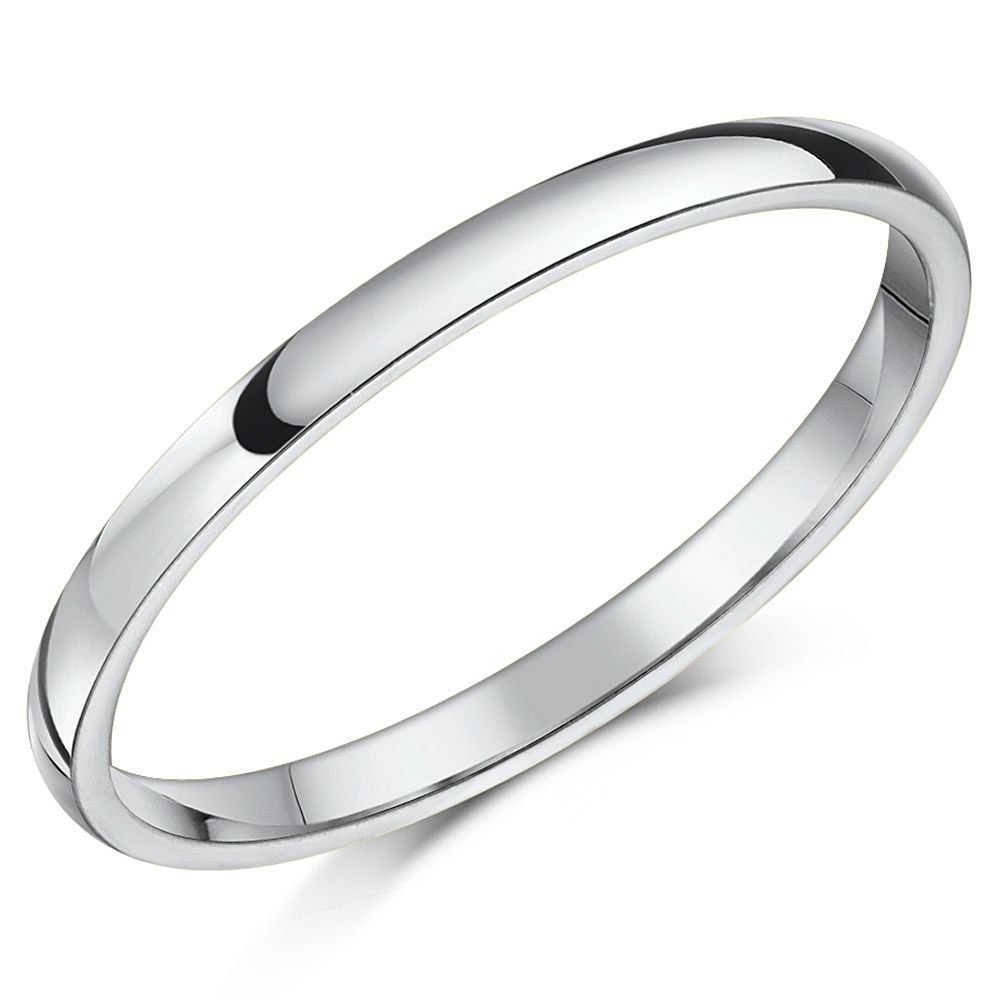 2mm Platinum Heavy Court Wedding Ring