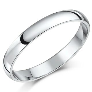 3mm Platinum Heavy Court Wedding Ring