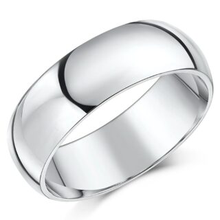7mm Silver Heavy Court Wedding Ring