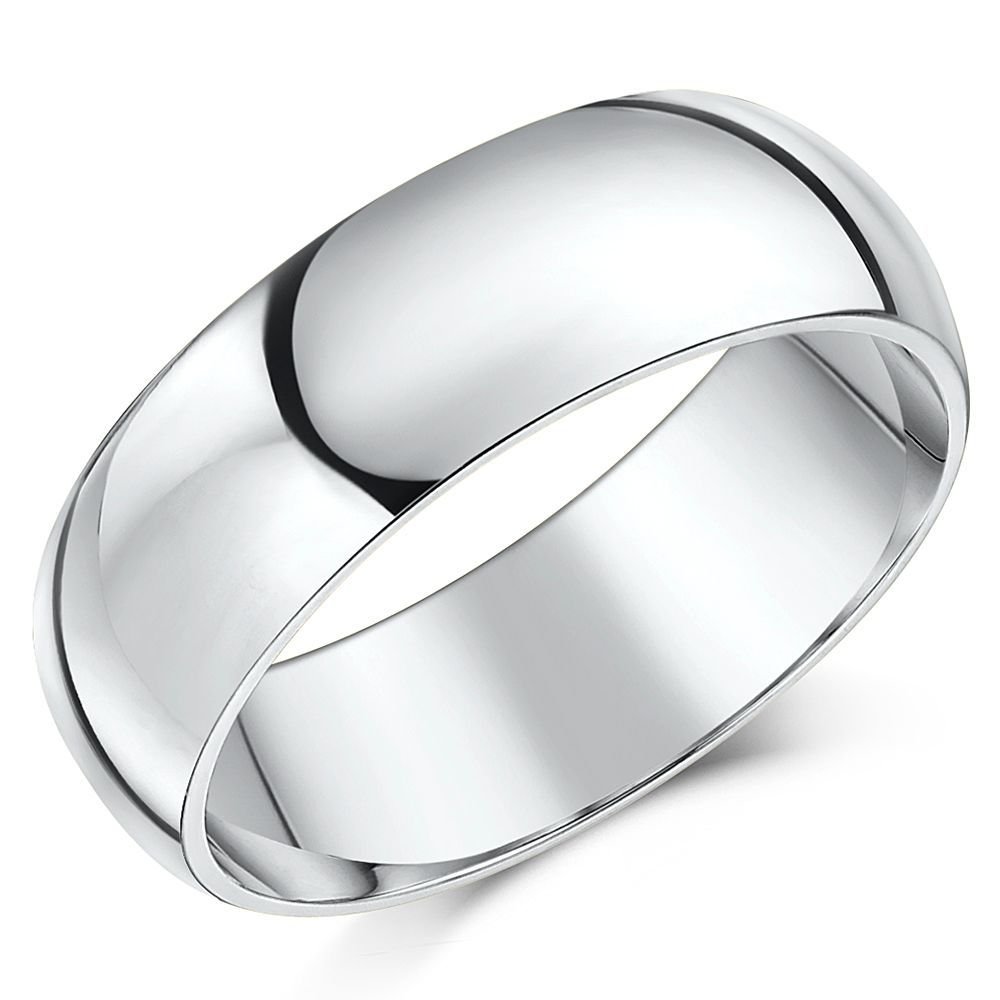 7mm Silver Heavy Court Wedding Ring
