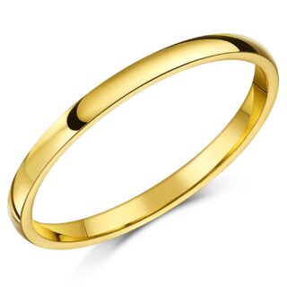 2mm 9ct Yellow Gold Heavy Court Wedding Ring