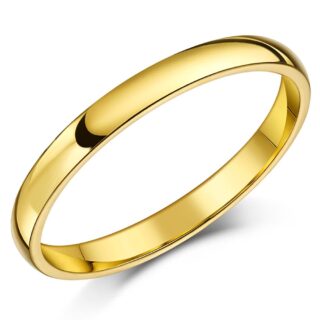 2.5mm 9ct Yellow Gold Light Court Wedding Ring