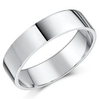 5mm Platinum Light Flat D Wedding Ring