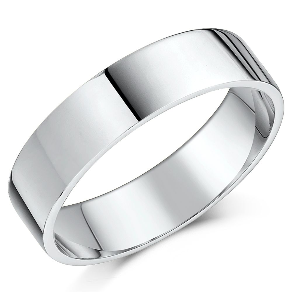 5mm Platinum Light Flat D Wedding Ring