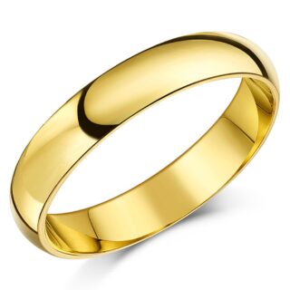 4mm 14ct Yellow Gold Light Court Wedding Ring