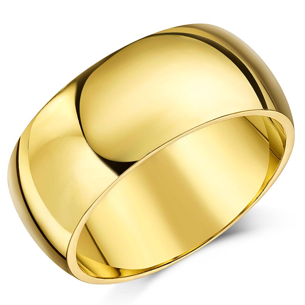9mm 18ct Yellow Gold Light Court Wedding Ring
