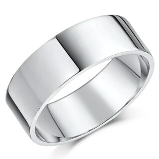 6mm 9ct White Gold Heavy Flat Wedding Ring