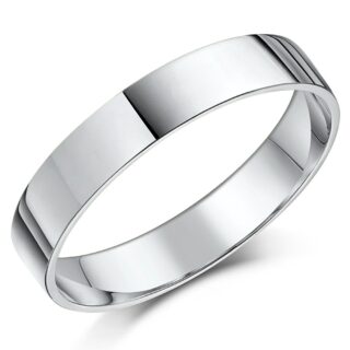 4mm Silver Heavy Flat Court Wedding Ring