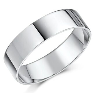 6mm Silver Heavy Flat Court Wedding Ring