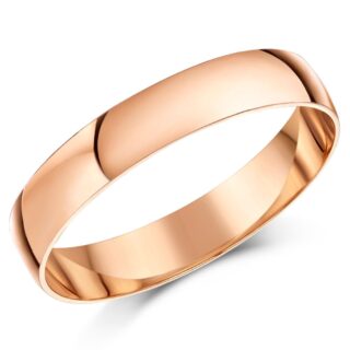 4mm 9ct Rose Gold Heavy D Wedding Ring
