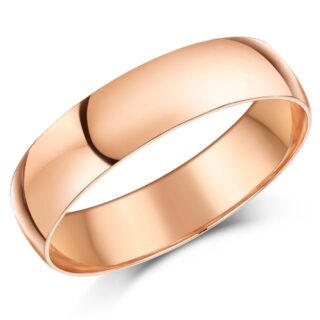 5mm 9ct Rose Gold Heavy D Wedding Ring