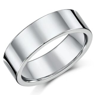 7mm Titanium Flat Court Wedding Ring
