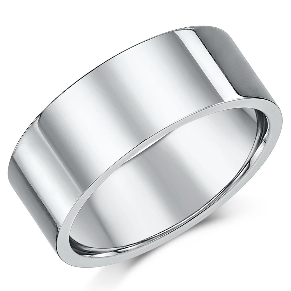 9mm Titanium Flat Court Wedding Ring