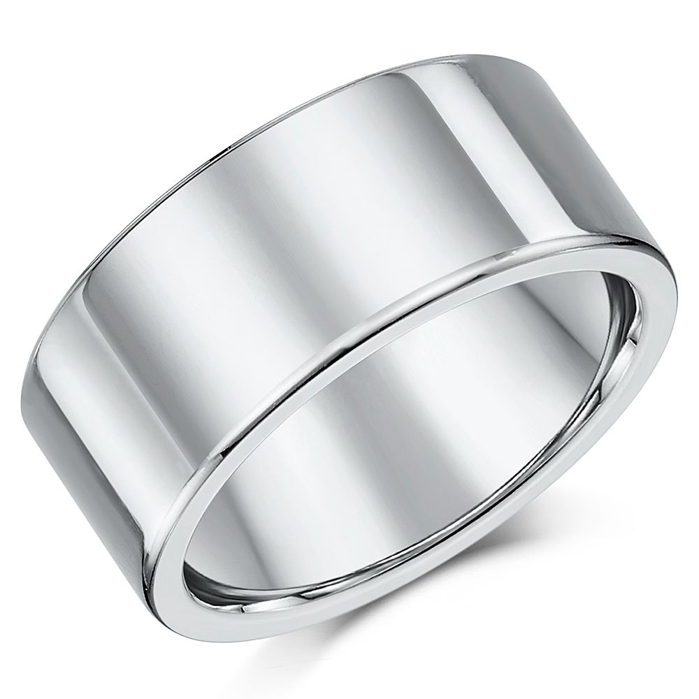 10mm Titanium Flat Court Wedding Ring