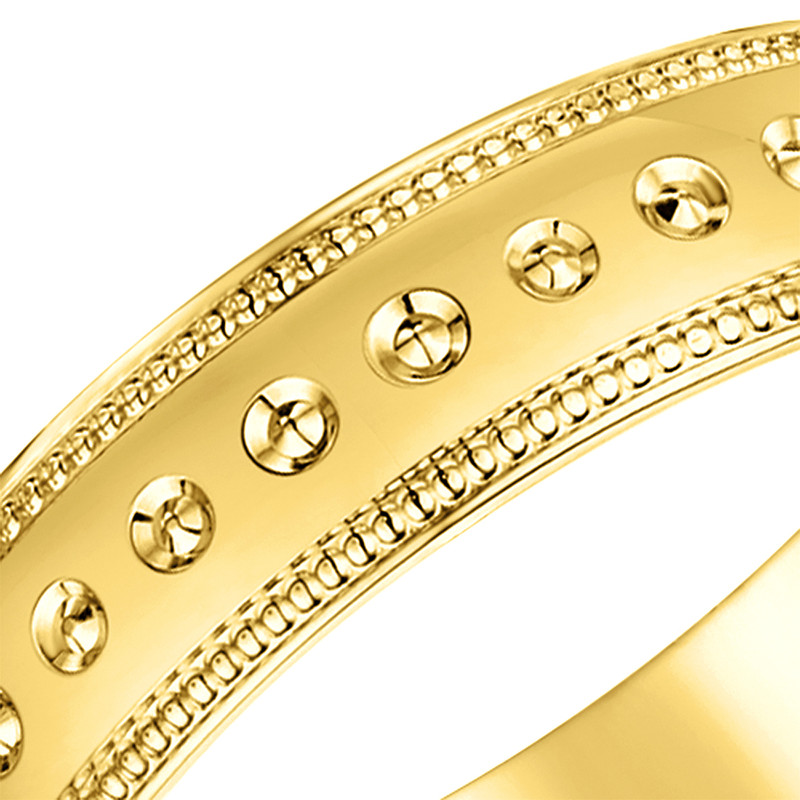 18ct Yellow Gold Matt Center Wedding Ring - Image 2