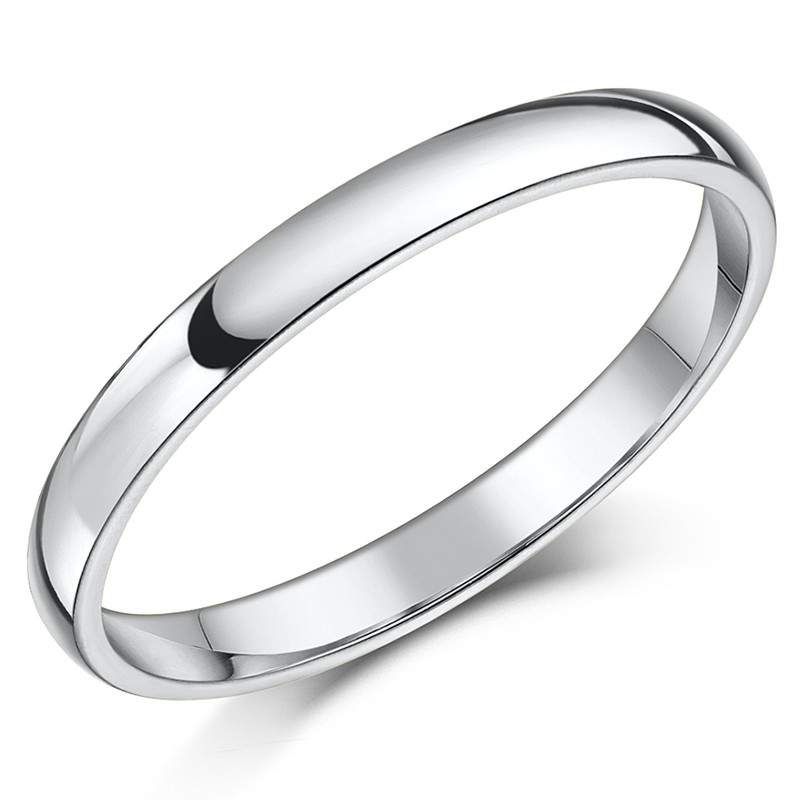 2.5mm Platinum Heavy Court Wedding Ring
