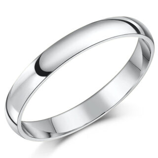 3mm Silver Heavy Court Wedding Ring