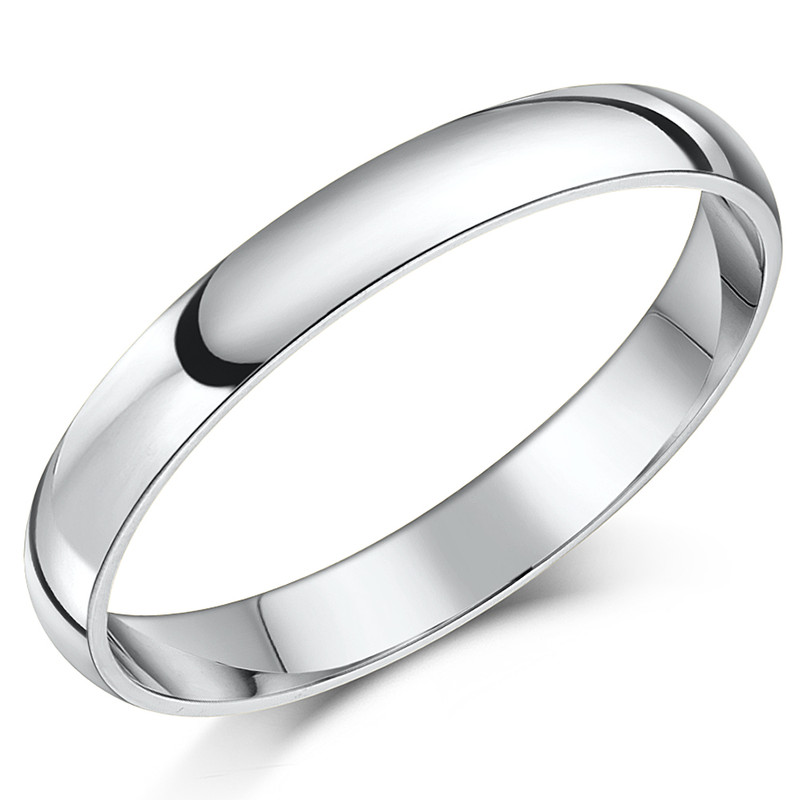 3mm Palladium 500 Light Court Wedding Ring