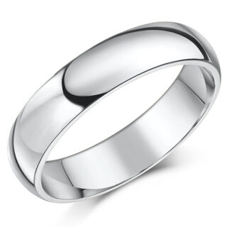 5mm Silver Heavy Court Wedding Ring