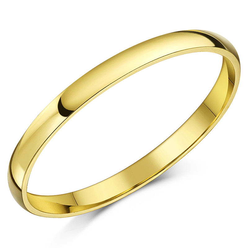 2mm 18ct Yellow Gold Light D Wedding Ring