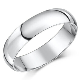 5mm 9ct White Gold Light D Wedding Ring