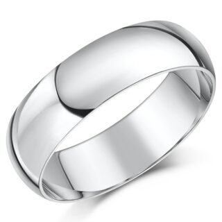 6mm 9ct White Gold Light D Wedding Ring