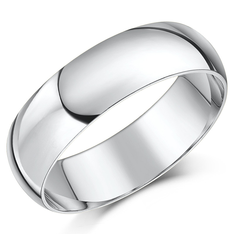 6mm 9ct White Gold Light D Wedding Ring