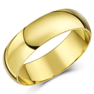 6mm 9ct Yellow Gold Heavy D Wedding Ring