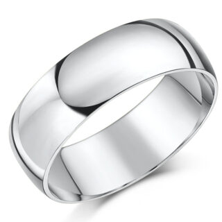 7mm 9ct White Gold Light D Wedding Ring