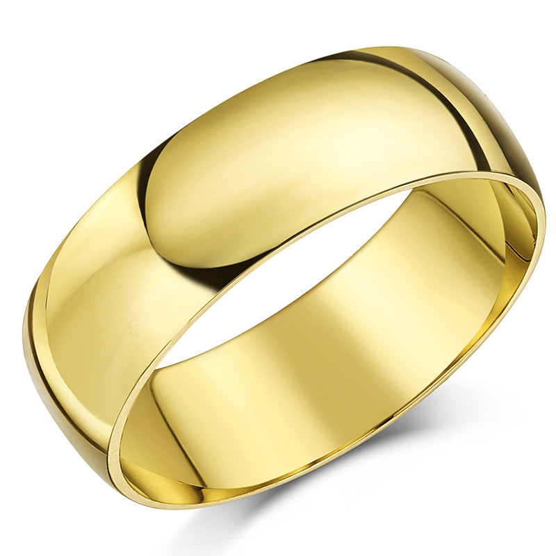 7mm 9ct Yellow Gold Light D Wedding Ring