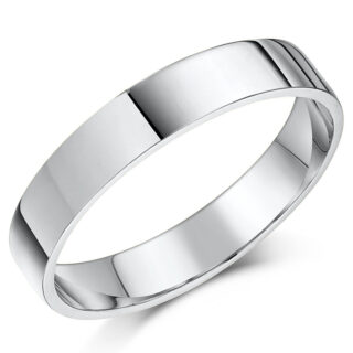 4mm Platinum Light Flat D Wedding Ring