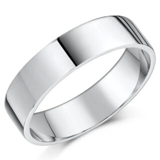 5mm Platinum Light Flat D Wedding Ring