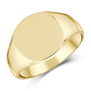 9ct Yellow Gold Medium Weight Cushion Shape Signet Ring