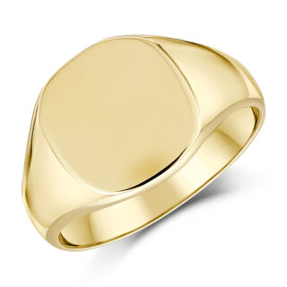 9ct Yellow Gold Heavy Weight Cushion Shape Signet Ring