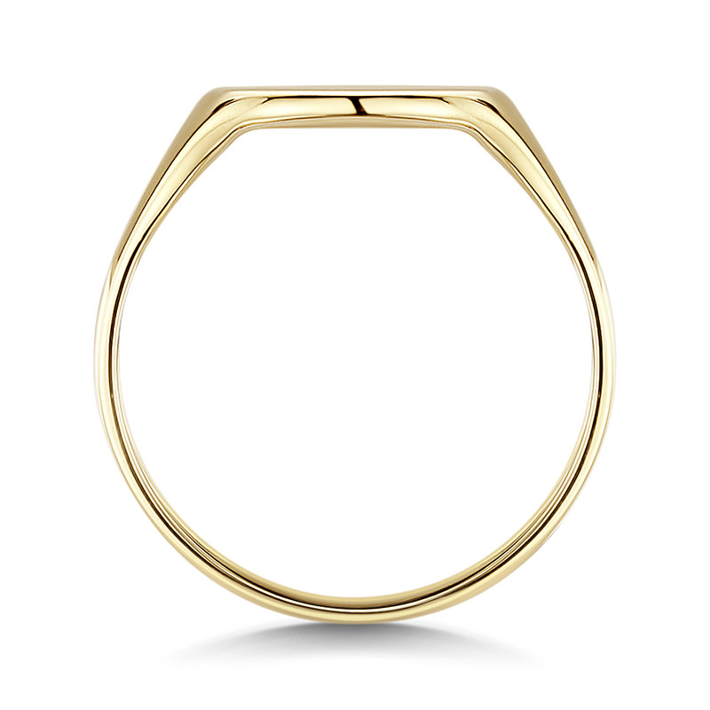 9ct Yellow Gold Light Weight Heart Shape Ladies Signet Ring - Image 2
