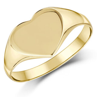 9ct Yellow Gold Light Weight Cushion Shape Ladies Signet Ring