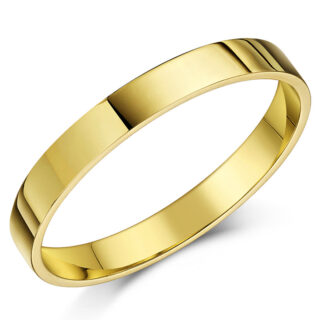 3mm 18ct Yellow Gold Light Flat Court Wedding Ring